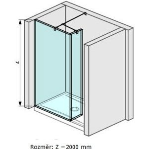 Jika Pure - Sprchová stěna dvoudílná 700x200 mm, Jika Perla Glass, čiré sklo H2684210026681