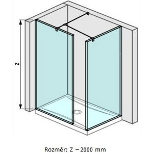 Jika Pure - Sprchová stěna Walk in rohová dvoudílná 800x800 mm, se 2 vzpěrami, Jika Perla Glass, čiré sklo H2684250026681