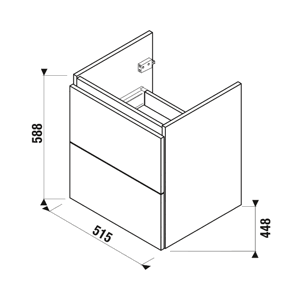 Jika Mio-N - Umyvadlová skříňka 515x588x448 mm, jasan H40J7134013421