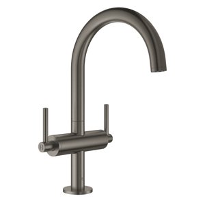 Grohe Atrio - Umyvadlová baterie s výpustí a otočným výtokem, kartáčovaný Hard Graphite 21022AL3