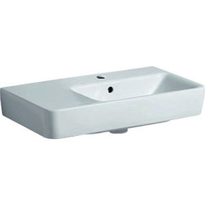 Geberit Selnova Compact - Umyvadlo 650x370 mm, s 1 otvorem pro baterii, s přepadem, bílá 501.549.00.1