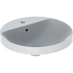 Geberit VariForm - Umyvadlo zápustné, průměr 480 mm, s přepadem, bílá 500.704.01.2