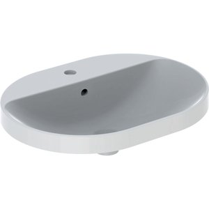 Geberit VariForm - Umyvadlo zápustné 600x450 mm, s přepadem, otvor pro baterii, bílá 500.732.01.2