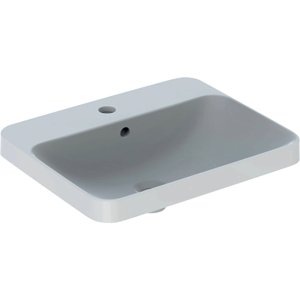 Geberit VariForm - Umyvadlo zápustné 550x450 mm, s přepadem, otvor pro baterii, bílá 500.740.01.2