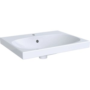 Geberit Acanto - Umyvadlo 600x482 mm, otvor pro baterii, s přepadem, s KeraTect, bílá 500.620.01.8