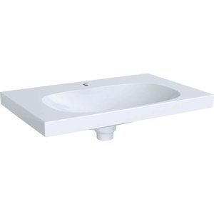 Geberit Acanto - Umyvadlo 750x482 mm, otvor pro baterii, se skrytým přepadem, bílá 500.630.01.2