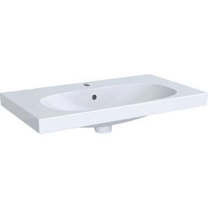 Geberit Acanto - Umyvadlo 750x422 mm, otvor pro baterii, s přepadem, s KeraTect, bílá 500.632.01.8