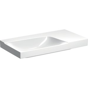 Geberit Xeno 2 - Umyvadlo 900x480 mm, bez otvoru pro baterii, bez přepadu, s odkládací plochou vpravo, s KeraTect, bílá 500.534.01.1