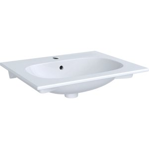 Geberit Acanto - Umyvadlo 600x480 mm, s otvorem pro baterii, s přepadem, bílá 500.640.01.2