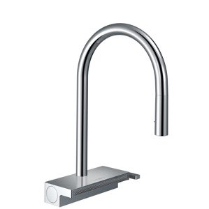 Hansgrohe M81 - Dřezová baterie Aquno Select s výsuvnou sprškou a plochým sprchovým proudem, sBox, chrom 73831000