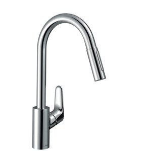 Hansgrohe Focus M41 - Dřezová baterie M4116-H240 s výsuvnou sprškou, sBOX, vzhled nerezu 73880800