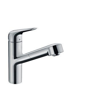 Hansgrohe Focus M42 - Dřezová baterie M4214-H150 s výsuvnou sprškou, sBOX, chrom 71829000