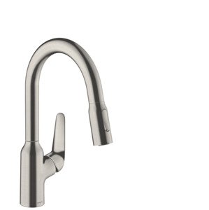 Hansgrohe Focus M42 - Dřezová baterie M4216-H180 s výsuvnou sprškou, sBOX, vzhled nerezu 71821800