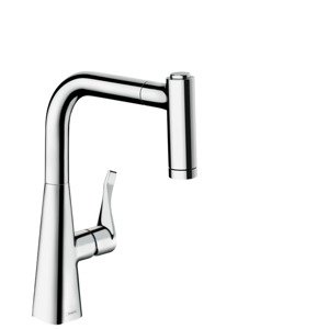 Hansgrohe M71 - Dřezová baterie Metris s výsuvnou sprškou, sBox, EcoSmart, chrom 73823000