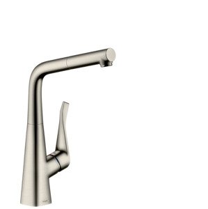 Hansgrohe M71 - Dřezová baterie M7114-H320 s výsuvnou sprškou, sBOX, vzhled nerezu 73812800