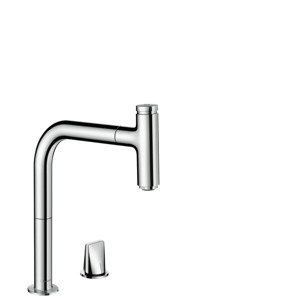 Hansgrohe M71 - Dřezová baterie M7119-H200 s výsuvnou sprškou, 2-otvorová instalace, sBOX, chrom 73804000