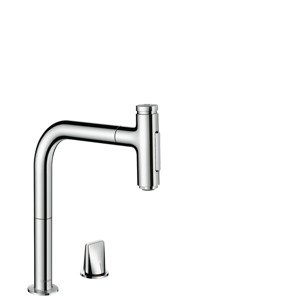 Hansgrohe M71 - Dřezová baterie Metris Select s výsuvnou sprškou, 2-otvorová instalace, chrom 73819000