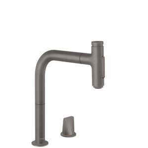 Hansgrohe M71 - Dřezová baterie M7120-H200 s výsuvnou sprškou, 2-otvorová instalace, sBOX, kartáčovaný černý chrom 73818340