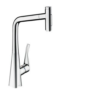 Hansgrohe M71 - Dřezová baterie M7117-H320 s výsuvnou sprškou, sBOX, chrom 73816000