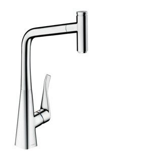 Hansgrohe M71 - Dřezová baterie Metris Select s výsuvnou koncovkou, sBox, EcoSmart, chrom 73807000