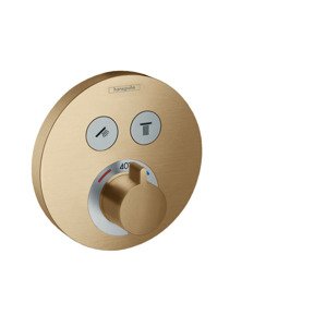 Hansgrohe Shower Select - Termostatická baterie pod omítku pro 2 spotřebiče, kartáčovaný bronz 15743140