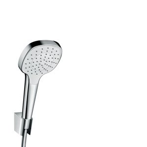 Hansgrohe Croma Select E - Sprchová hlavice s hadicí a držákem, bílá/chrom 26424400