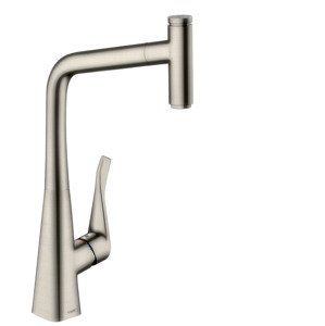 Hansgrohe Metris Select - Dřezová baterie s výsuvnou koncovkou, vzhled nerezu 14884800