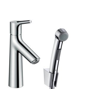 Hansgrohe Talis S - Umyvadlová baterie s výpustí Push-Open a ruční sprchou Bidette, chrom 72290000