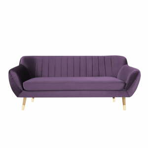 Fialová sametová pohovka Mazzini Sofas Benito, 188 cm