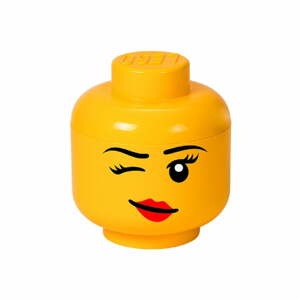 Žlutý úložný box ve tvaru hlavy LEGO® Winky, ⌀ 16,3 cm