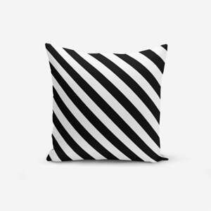 Černo-bílý povlak na polštář s příměsí bavlny Minimalist Cushion Covers Black White Seriti, 45 x 45 cm