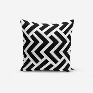 Černo-bílý povlak na polštář s příměsí bavlny Minimalist Cushion Covers Black White Geometric Duro, 45 x 45 cm