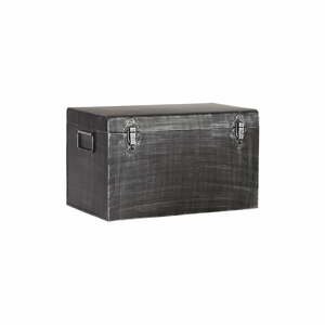 Černý kovový úložný box LABEL51, délka 50 cm