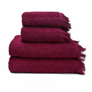 Sada 2 červených ručníků a 2 osušek ze 100% bavlny Bonami Selection, 50 x 90 + 70 x 140 cm