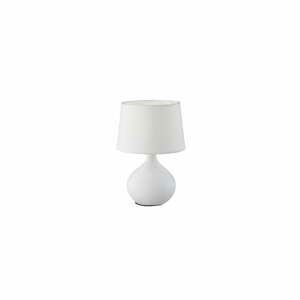 Bílá stolní lampa z keramiky a tkaniny Trio Martin, výška 29 cm