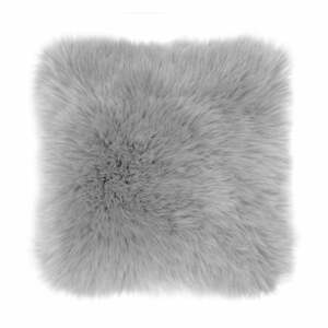 Šedý polštář Tiseco Home Studio Sheepskin, 45 x 45 cm