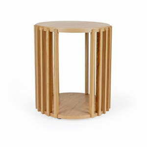 Odkládací stolek z dubového dřeva Woodman Drum, ø 53 cm