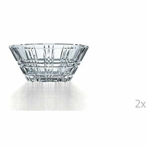 Sada 2 mís z křišťálového skla Nachtmann Square Bowl Set, 15 cm