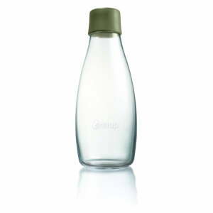 Tmavě zelená skleněná lahev ReTap, 500 ml