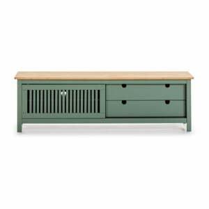Zelený dřevěný TV stolek Marckeric Bruna