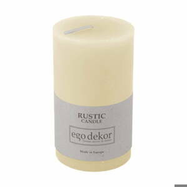 Smetanově bílá svíčka Rustic candles by Ego dekor Rust, doba hoření 38 h