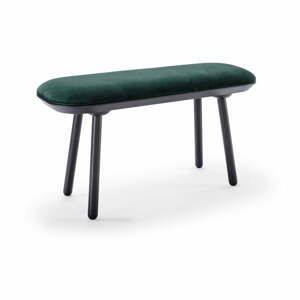 Zeleno-černá sametová lavice EMKO Naïve, 100 cm