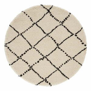 Béžovo-černý koberec Mint Rugs Hash, ⌀ 120 cm