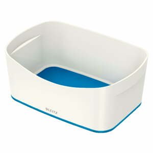 Bílo-modrý plastový úložný box MyBox - Leitz