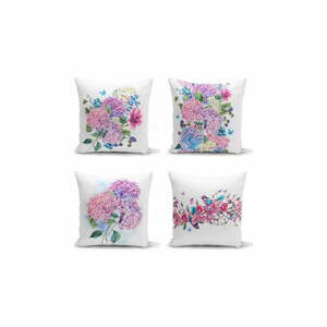 Sada 4 dekorativních povlaků na polštáře Minimalist Cushion Covers Purple Pink, 45 x 45 cm