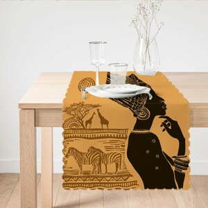 Běhoun na stůl Minimalist Cushion Covers African Woman, 45 x 140 cm