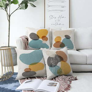 Sada 4 povlaků na polštáře Minimalist Cushion Covers Stones, 55 x 55 cm