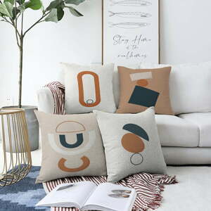 Sada 4 povlaků na polštáře Minimalist Cushion Covers Luka, 55 x 55 cm