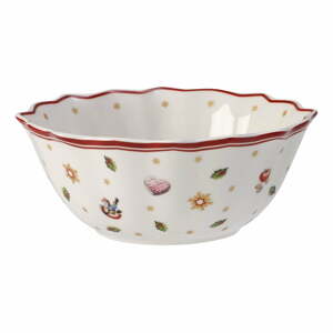 Bílo-červená porcelánová vánoční mísa Toy's Delight Villeroy&Boch, ø 14,8 cm