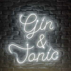 Bílá nástěnná svíticí dekorace Candy Shock Gin and Tonic, 80 x 79 cm